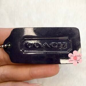 2" COACH Purple Shiny Fob Bag Charm Hang tag Hangtag